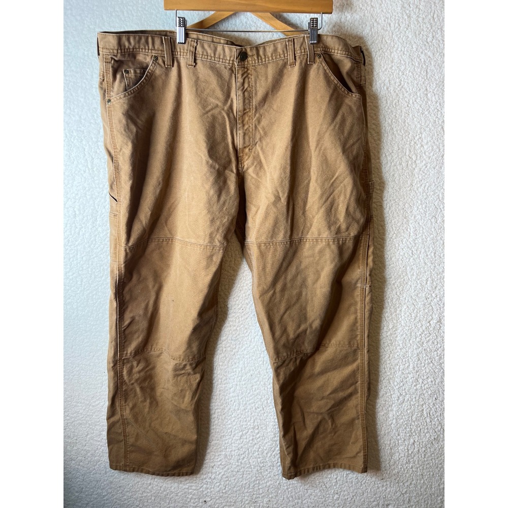 Key Industries Mens Double Front Duck Canvas Logger Work Pants Brown 48x32